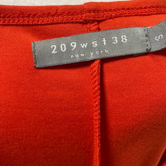 209 WST 38 Womens Small Orange Drop Waist Short Sleeve Crew Neck T-Shirt Dress - Picture 5 of 5